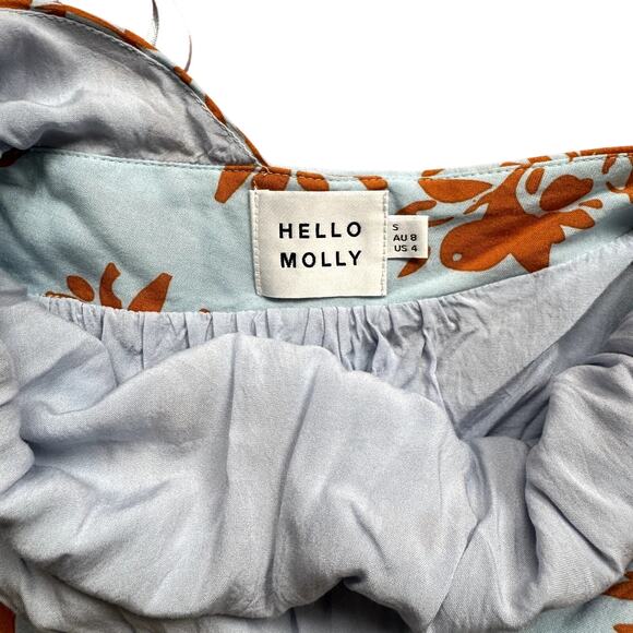 Hello Molly Leave Me Loving You Midi Dress Blue & Orange Size 4/Small - Picture 3 of 4